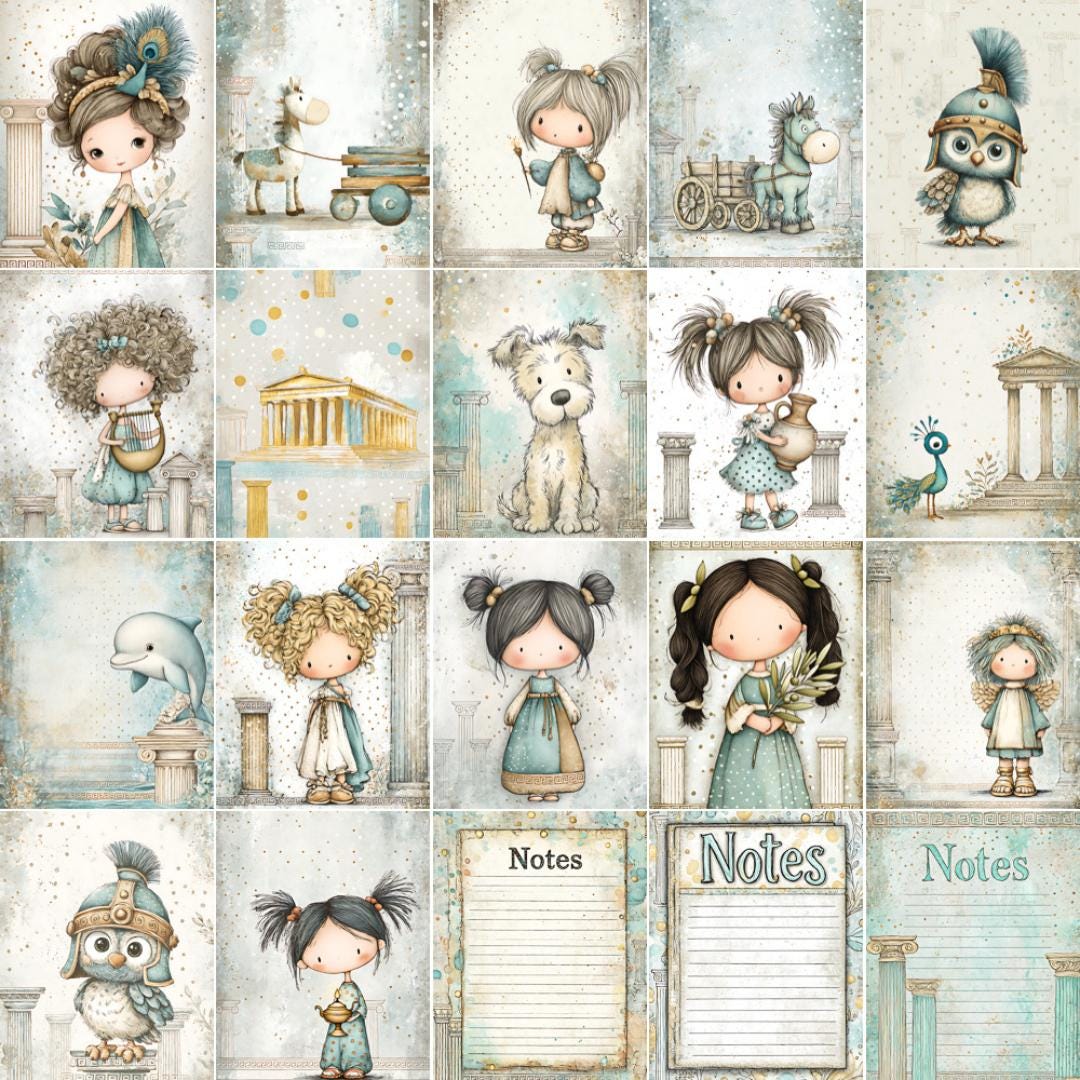 Ancient Greece Junk Journal: Vintage Ephemera for Kids, Greek Printable ...