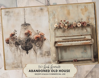 Abandoned House Junk Journal Pages: Vintage Floral Rustic Ephemera (Digital Download)