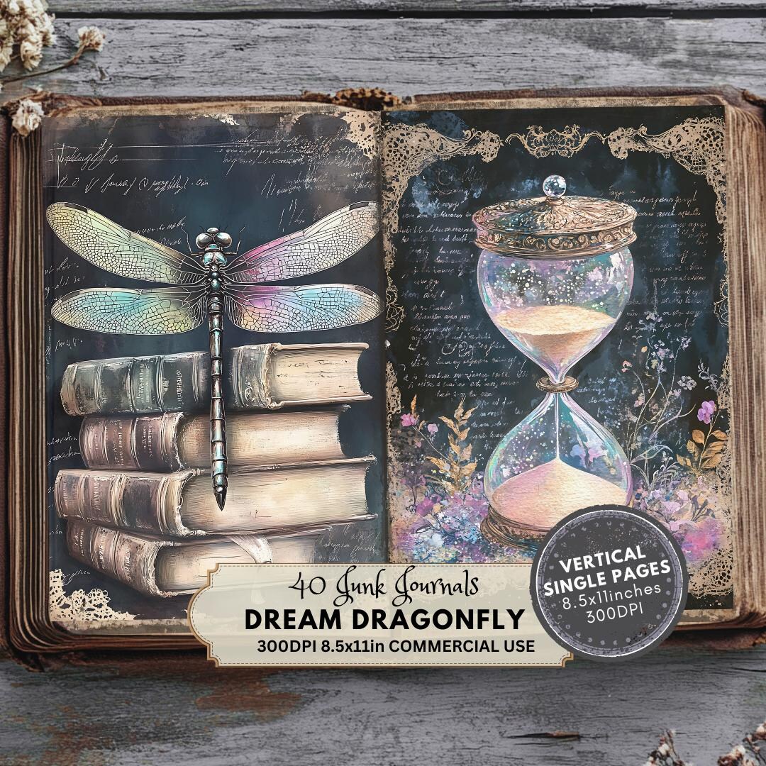 Dragonfly Junk Journal Kit: Fantasy Ephemera Pages (digital Download ...