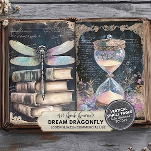 Dragonfly Junk Journal Kit: Fantasy Ephemera Pages (Digital Download)