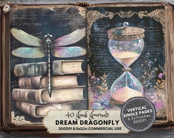 Dragonfly Junk Journal Kit: Fantasy Ephemera Pages (Digital Download)