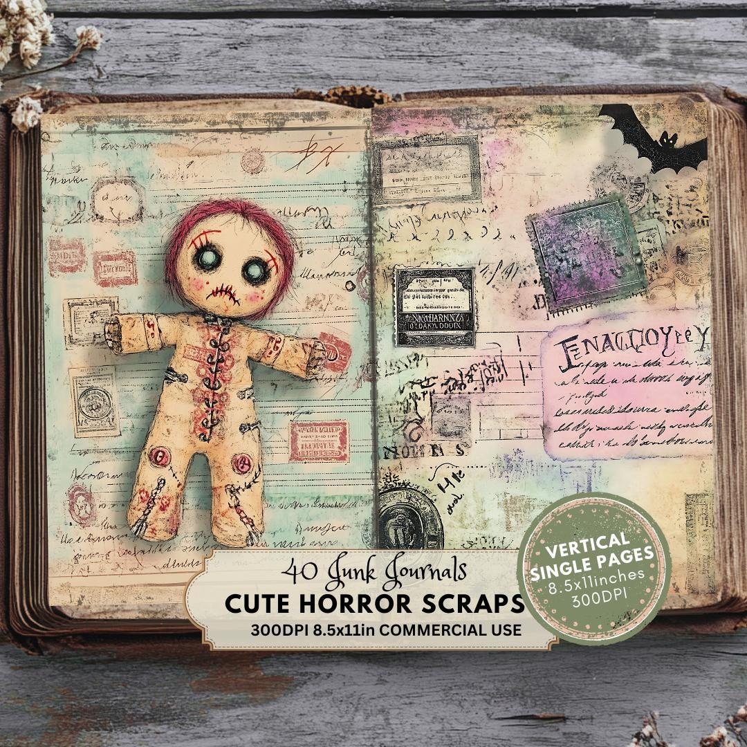 Halloween Junk Journal Kit: Spooky Gothic Scraps (digital Download) - Etsy