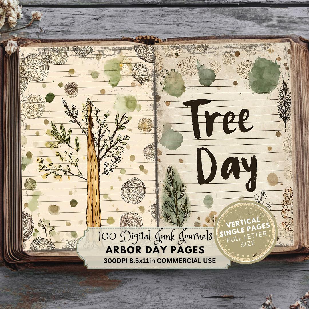 Arbor Day Junk Journal Pages: Forest Nature Theme (digital Download ...