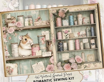 Kit de diario vintage de costura: Efímeras imprimibles (descarga digital)