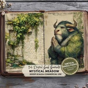Mystical Meadow Junk Journal Kit: Magical Earth Day Ephemera, Chic Style Pages (Digital Download)
