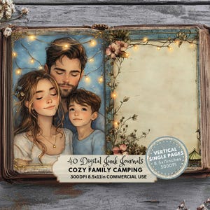 Family Camping Junk Journal Pages: Printable Ephemera (Digital Download)