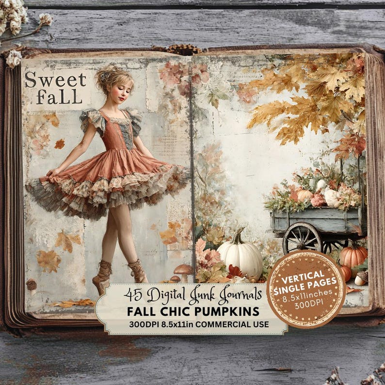 Fall Junk Journal Kit: Printable Autumn Ephemera, Chic Style Pages ...