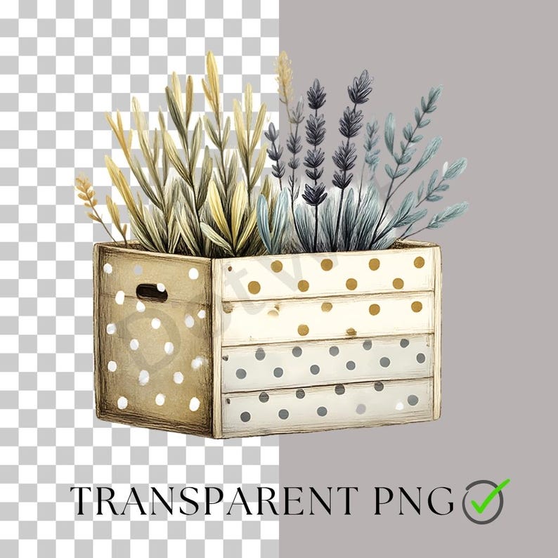 Gewächshaus Clipart: Blumengarten Aquarell Clip Art (Digitaler Download PNG 2.5x2.5 in) Bild 4