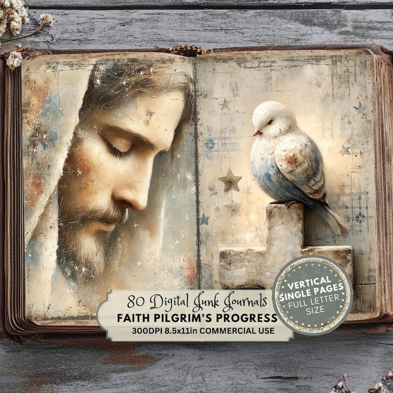 Religious Junk Journal Kit: Vintage Spiritual Ephemera the Pilgrim’s Progress Inspired (digital ...