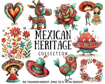 Mexican Clipart PNG: Day of the Dead, Fiesta Flowers (Digital Download)