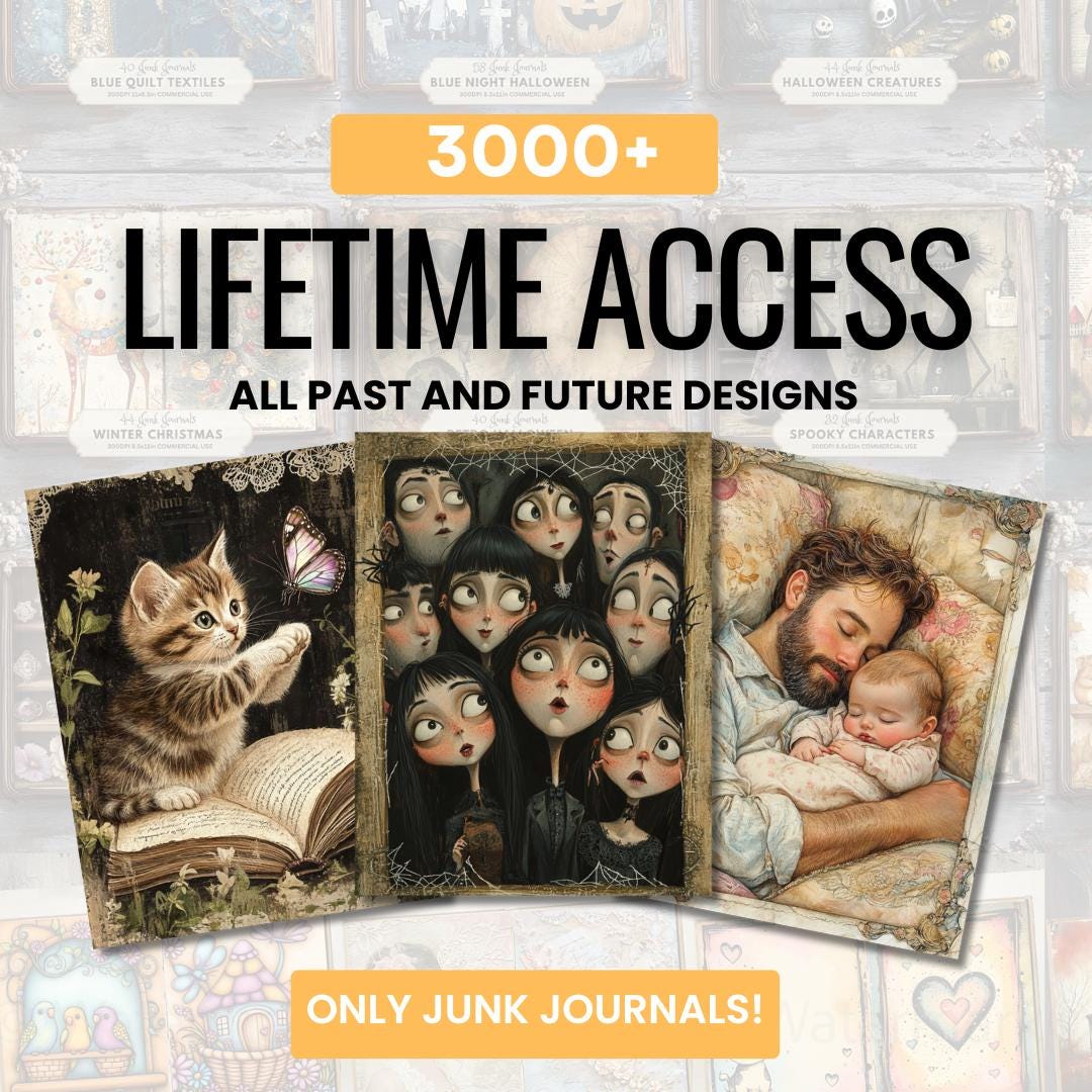 Junk Journal Kit Subscription: Ephemera Starter Pack, Full Time Access ...