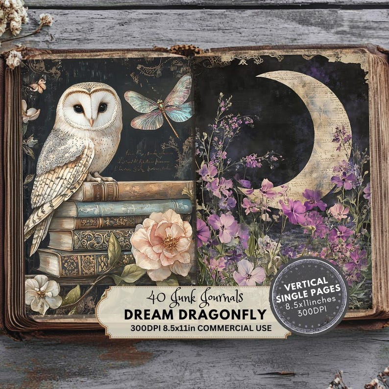 Dragonfly Junk Journal Kit: Fantasy Ephemera Pages (digital Download ...