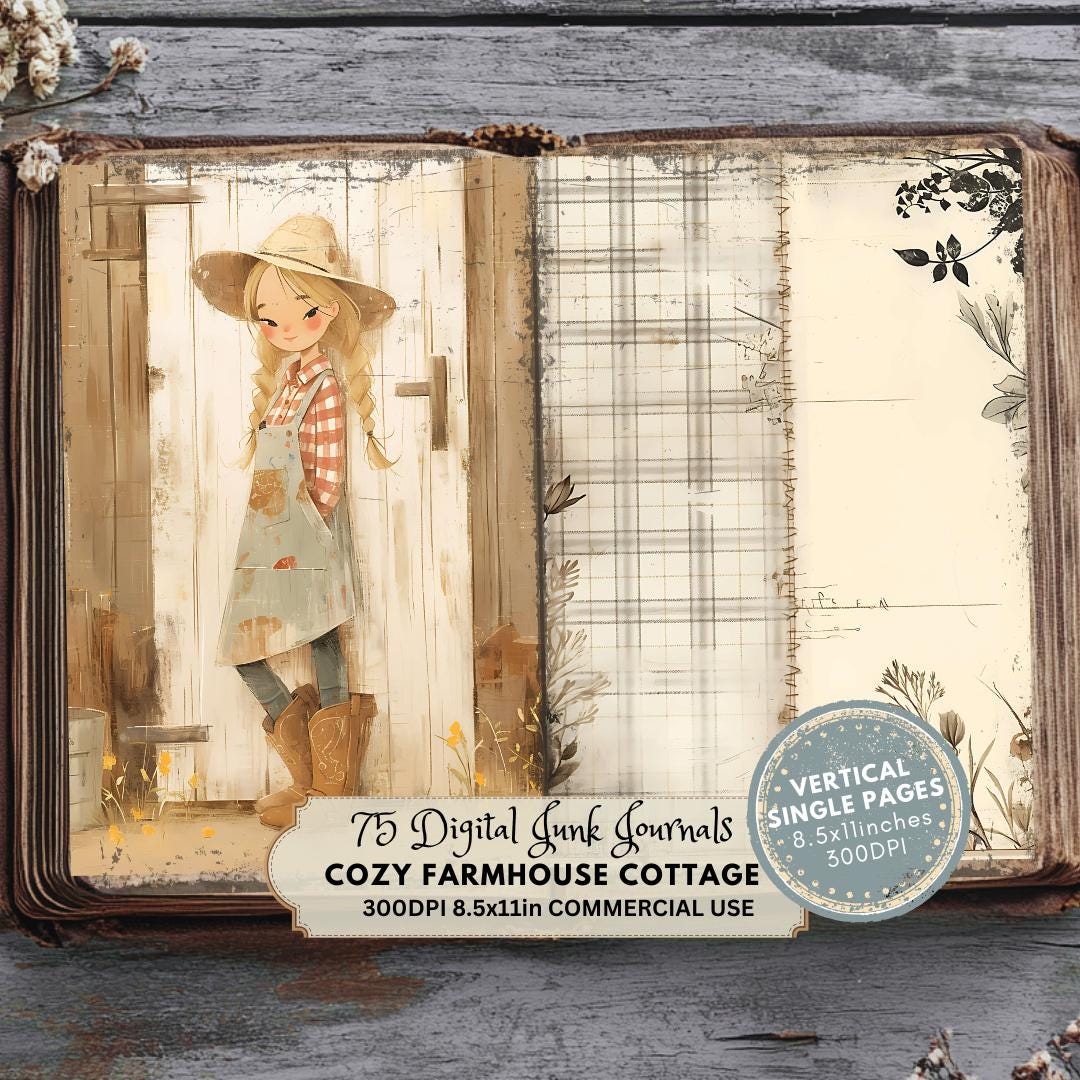 Farm Life Junk Journal Pages: Vintage Ephemera, Rustic Farmhouse ...