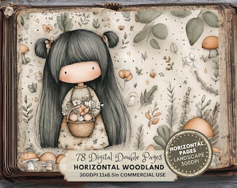 Junk Journals for Woodland Forest Animals: Fantasy Ephemera (Digital Download, LANDSCAPE Version)