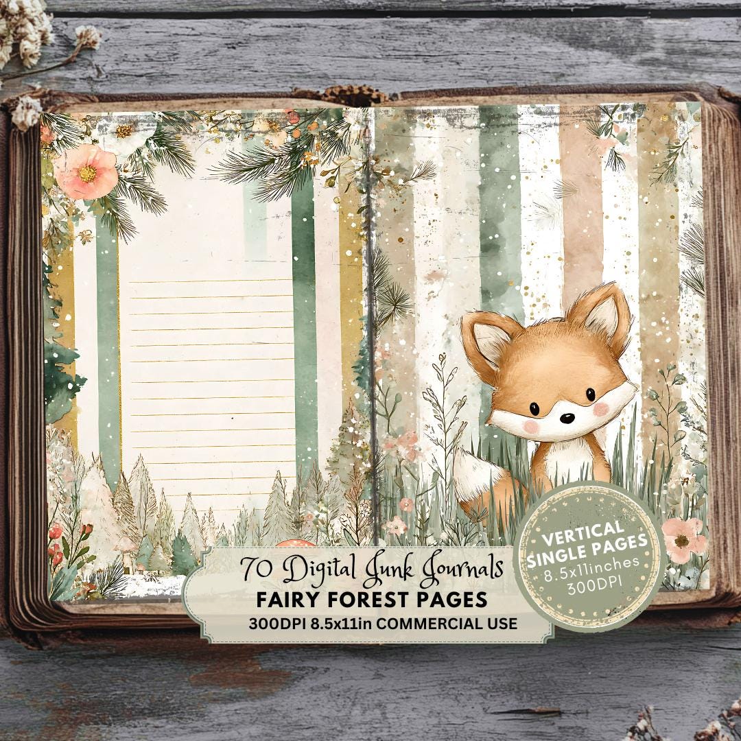 Fairy Forest Junk Journal Pages: Enchanted Ephemera With Woodland ...