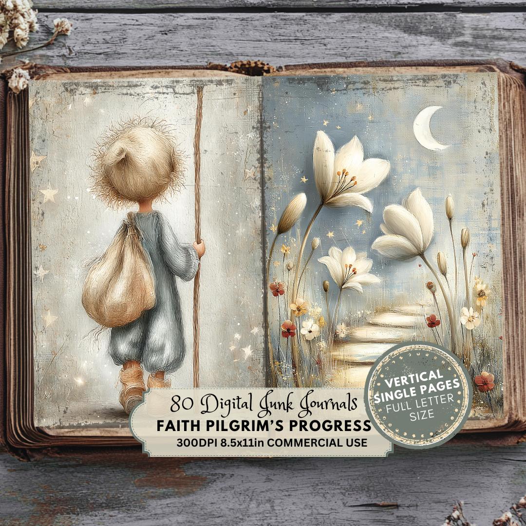 Religious Junk Journal Kit: Vintage Spiritual Ephemera the Pilgrim’s Progress Inspired (digital ...