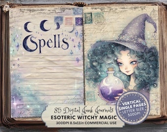 Esoteric Junk Journal Kit: Witchy Magic Vintage Ephemera (Digital Download, Letter Size)