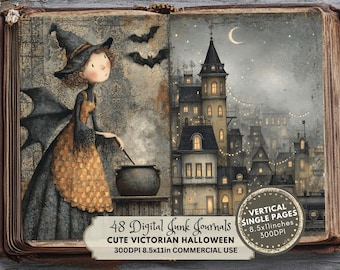 Victorian Halloween Junk Journal Kit: Spooky Digital Ephemera Pages (Digital Download)
