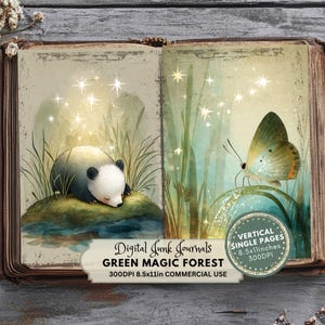 Verzauberter Zauberwald, verzauberte Sterne Digital Junk Journal Kit, druckbare Scrapbook Seiten, himmlische Fantasy Kunst, verträumte Ästhetik