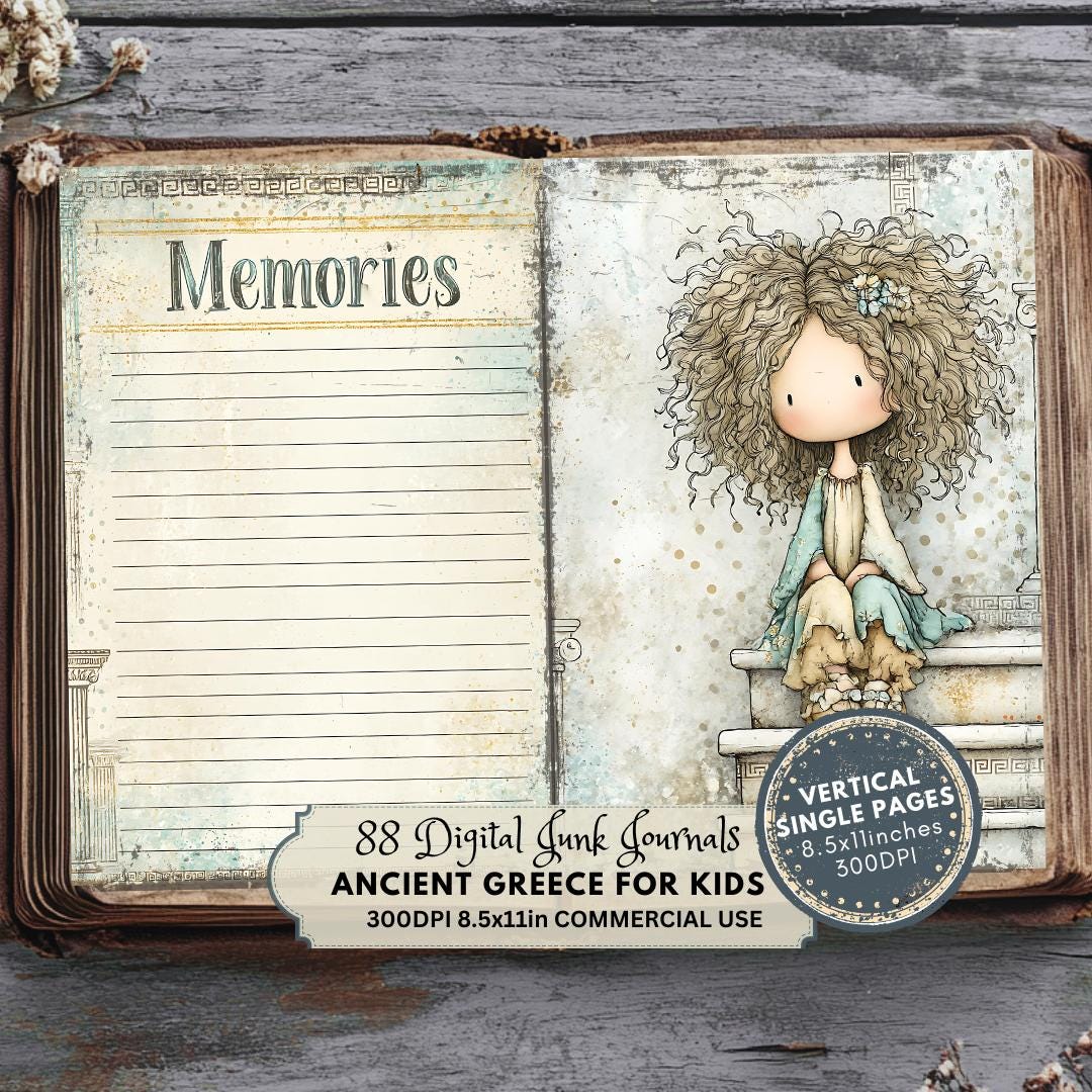 Ancient Greece Junk Journal: Vintage Ephemera for Kids, Greek Printable ...