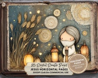 Kit de diario de Dios: Efímeras cristianas imprimibles de fe (versión horizontal)