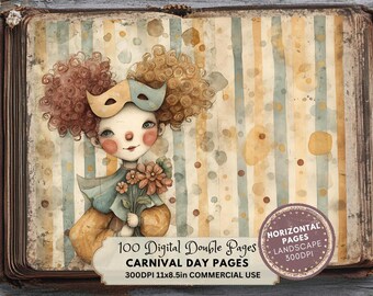Mardi Gras Printable Pages: Carnival Crafting Kit (LANDSCAPE Version)