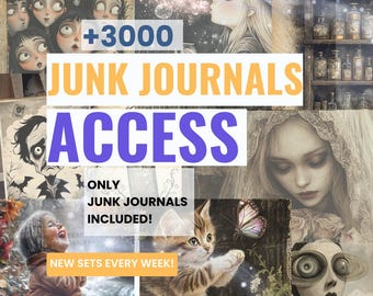 Junk Journal Kit Subscription: Ephemera Starter Pack, Full Time Access (Digital Download)