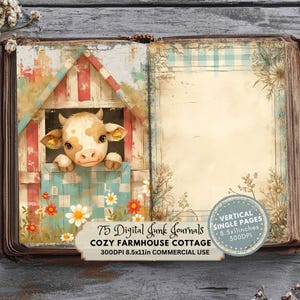 Tagebuch / Junk Journal Landleben: Vintage Ephemera, Rustikales Bauernhaus (Digitaler Download)