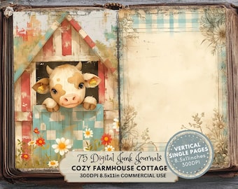 Farm Life Junk Journal Pages: Vintage Ephemera, Rustic Farmhouse (Digital Download)