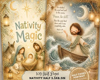 Jesus Half Page Bible Story, Printable Mini Book for Kids, Sunday School Craft, Engaging Bible Lesson Activity