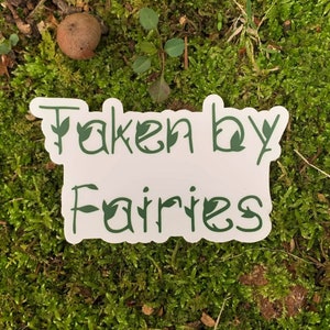 Fairy Sticker, Taken By Fairies Sticker, Fairy, Fairies, Fairy Gift, Fairy Water Bottle Sticker, Fairy Laptop Sticker, Fairytale Sticker