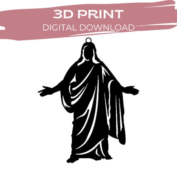 Jesus Christ Christmas Ornament 3D print file, STL file, Instant download cut file 3D printer, LDS Mormon Tree Decor