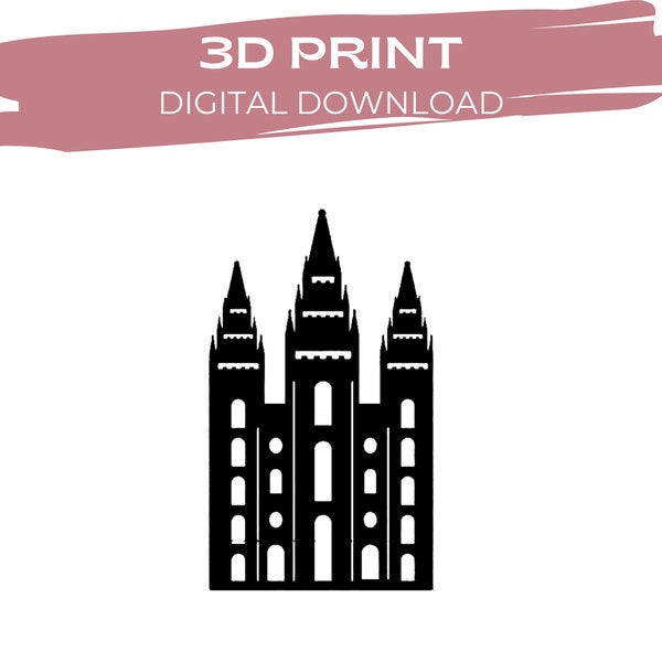 SLC Temple Cookie Cutter, Fondant Cutter or Clay Cutter | Salt Lake City LDS 3D print downloadable STL file | Instant download