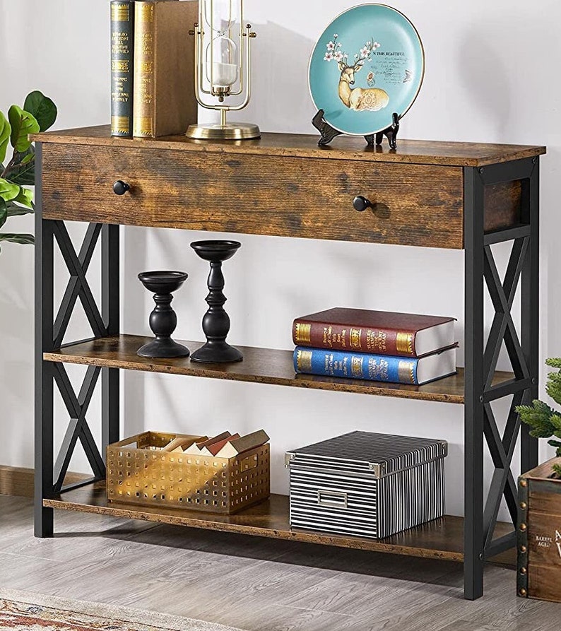 Entryway Storage Console Table With 1 Drawer Hallway Etsy UK