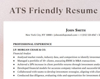 Modèle de CV d'analyste financier moderne | Adapté aux ATS pour les diplômés universitaires, les professionnels de la finance et les services bancaires d'investissement