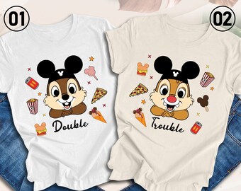 Chip And Dale Shirt, Double and Trouble Shirt, Disney Couple Shirts, Disney Kids Shirt