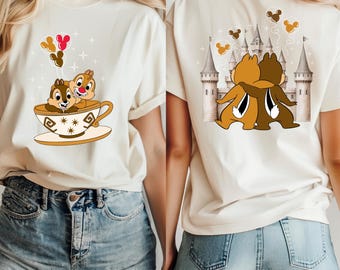 Chip and Dale Double Sided Shirt, Disney Couple Shirt, Chip And Dale Balloons Tee, Disney Matching Tee, Disneyland Shirt, Disney World Tee