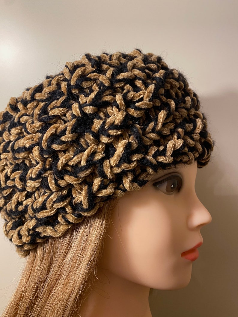 Neck warmer/hair band in chenille and alpaca, handmade image 1