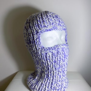 Cagoule cachemire et soie / masque de ski violet cachemire et soie / chapeau cagoule cachemire et soie / chapeau cagoule cachemire / cagoule violet image 2