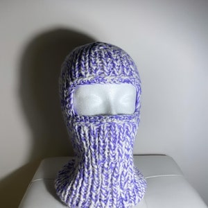 Cagoule cachemire et soie / masque de ski violet cachemire et soie / chapeau cagoule cachemire et soie / chapeau cagoule cachemire / cagoule violet image 3