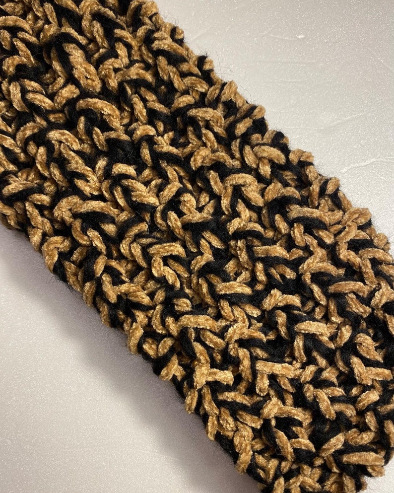 Neck warmer/hair band in chenille and alpaca, handmade image 4