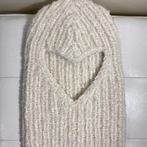 Heart-shaped balaclava for children / a, Heart-shaped balaclava in cashmere, alpaca and silk / Heart balaclava / Silk balaclava image 2