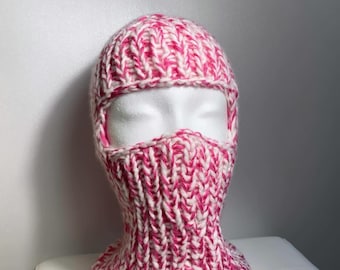 Cashmere and silk balaclava / cashmere ski mask / cashmere and silk balaclava hat / cashmere balaclava hat / balaclava fuchsia / ski mask