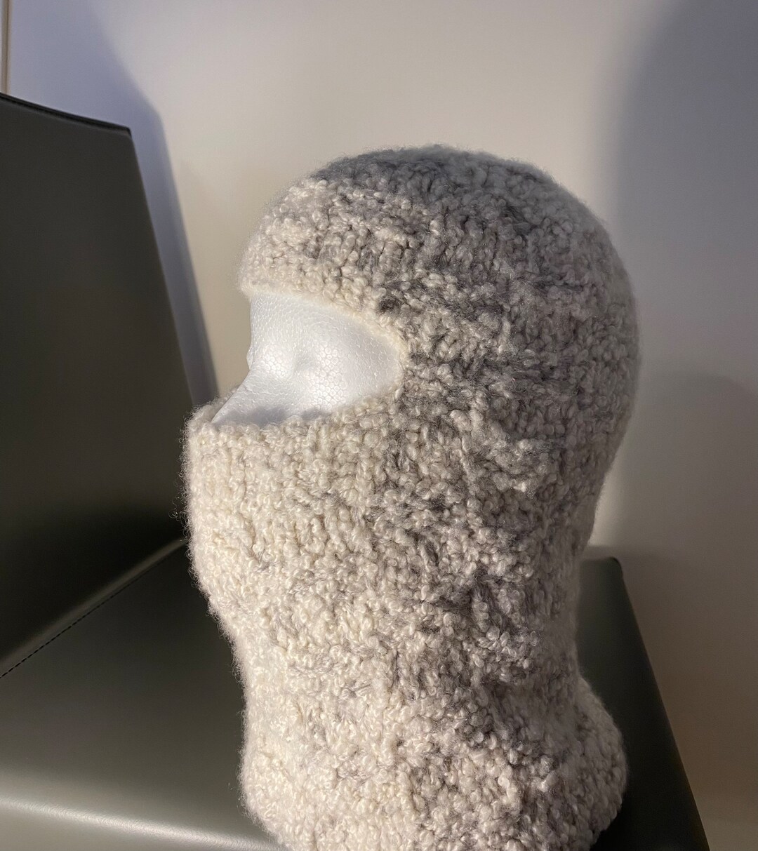 Checkered Cashmere and Silk Balaclava / Black Cashmere Balaclava / Cashmere Balaclava Etsy