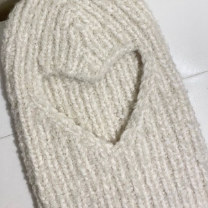 Heart-shaped balaclava for children / a, Heart-shaped balaclava in cashmere, alpaca and silk / Heart balaclava / Silk balaclava image 1