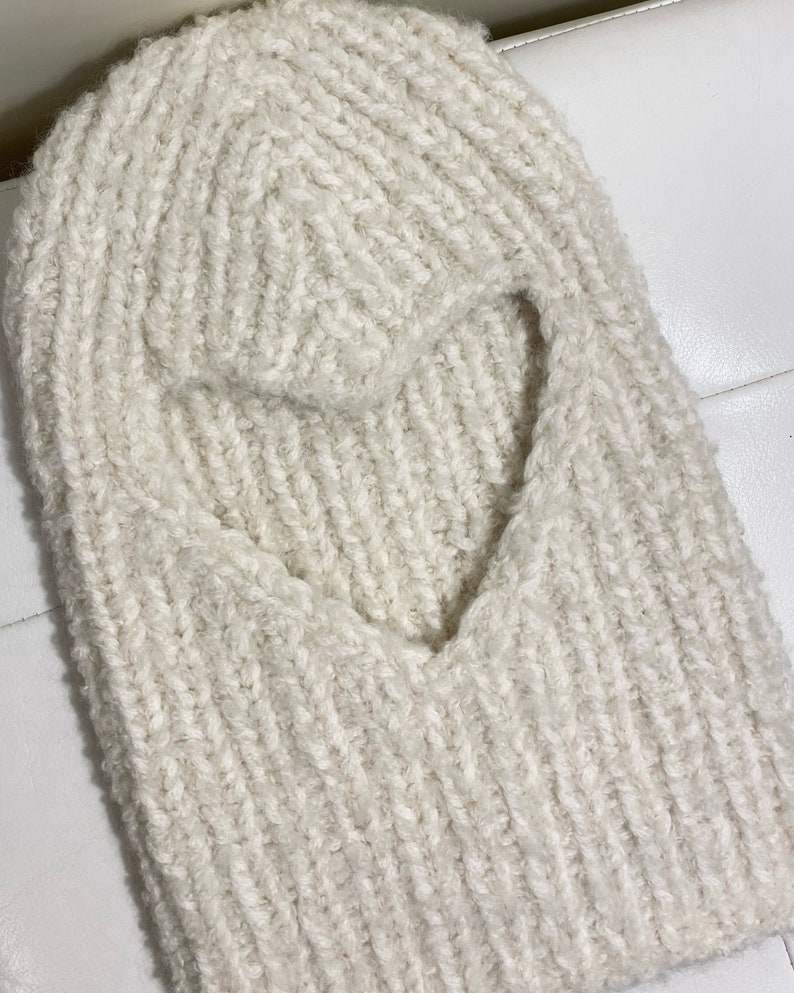 Heart-shaped balaclava for children / a, Heart-shaped balaclava in cashmere, alpaca and silk / Heart balaclava / Silk balaclava image 1