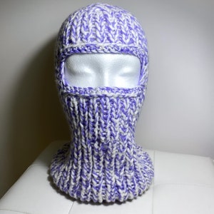 Cagoule cachemire et soie / masque de ski violet cachemire et soie / chapeau cagoule cachemire et soie / chapeau cagoule cachemire / cagoule violet image 1