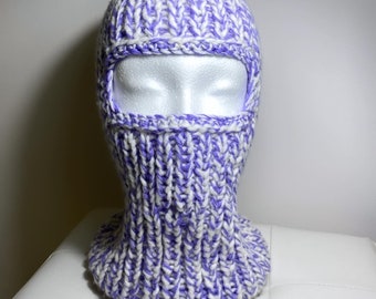 Cagoule cachemire et soie / masque de ski violet cachemire et soie / chapeau cagoule cachemire et soie / chapeau cagoule cachemire / cagoule violet