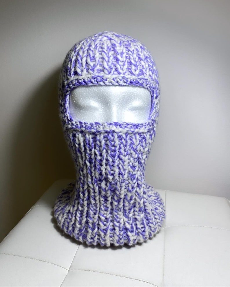 Cagoule cachemire et soie / masque de ski violet cachemire et soie / chapeau cagoule cachemire et soie / chapeau cagoule cachemire / cagoule violet image 1