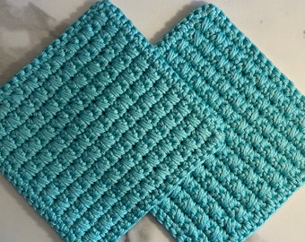 Potholders / Coasters in cotton, characterized by a dense weave